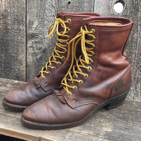 double h lace up boots